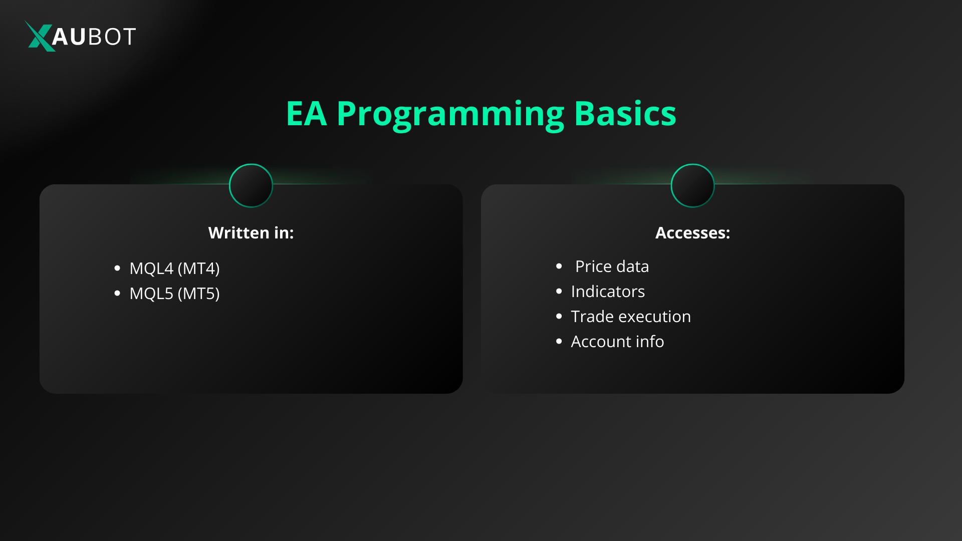 some basic info about programming expert advisors 