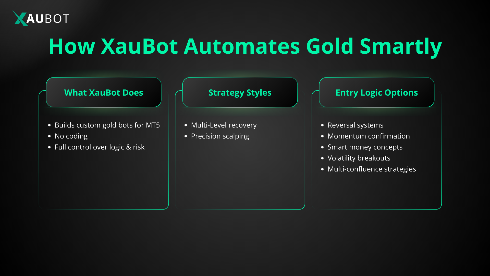 XauBot helps you generate bots to automate gold trading 