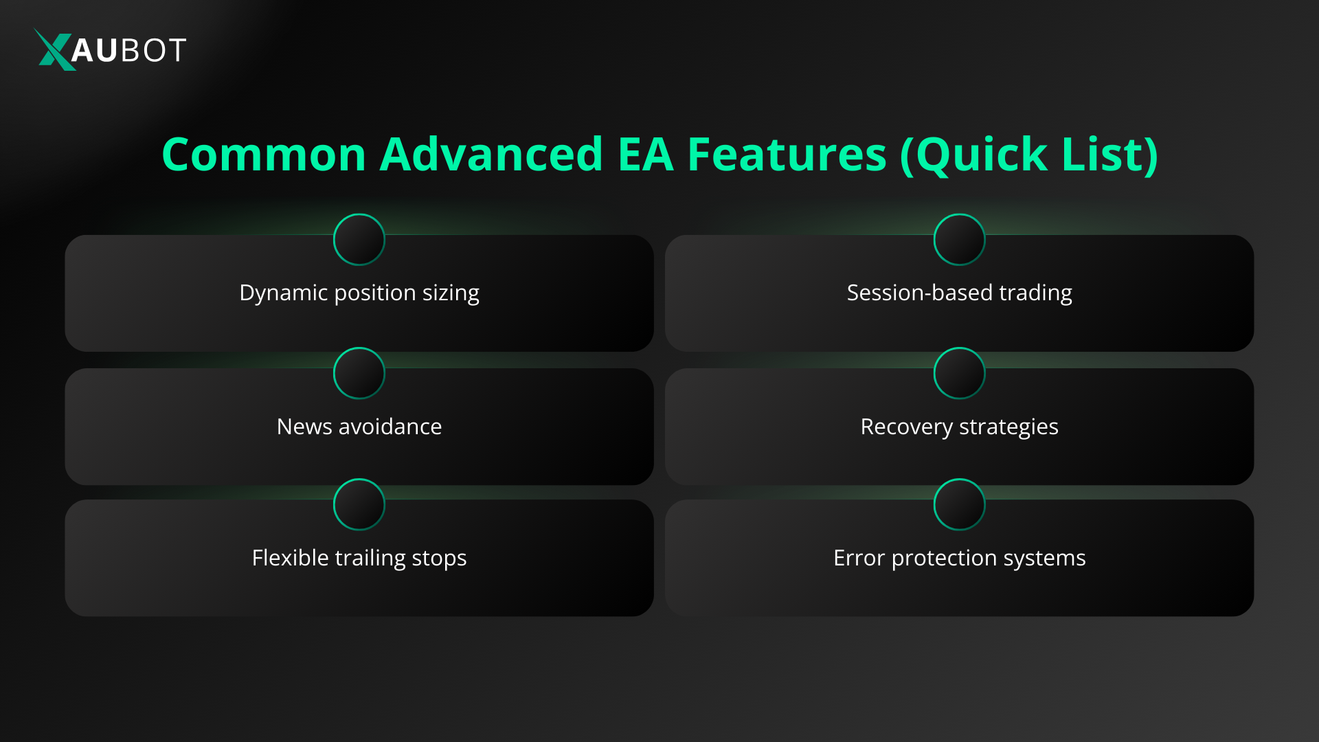 some of the common advanced features that are found on expert advisors 
