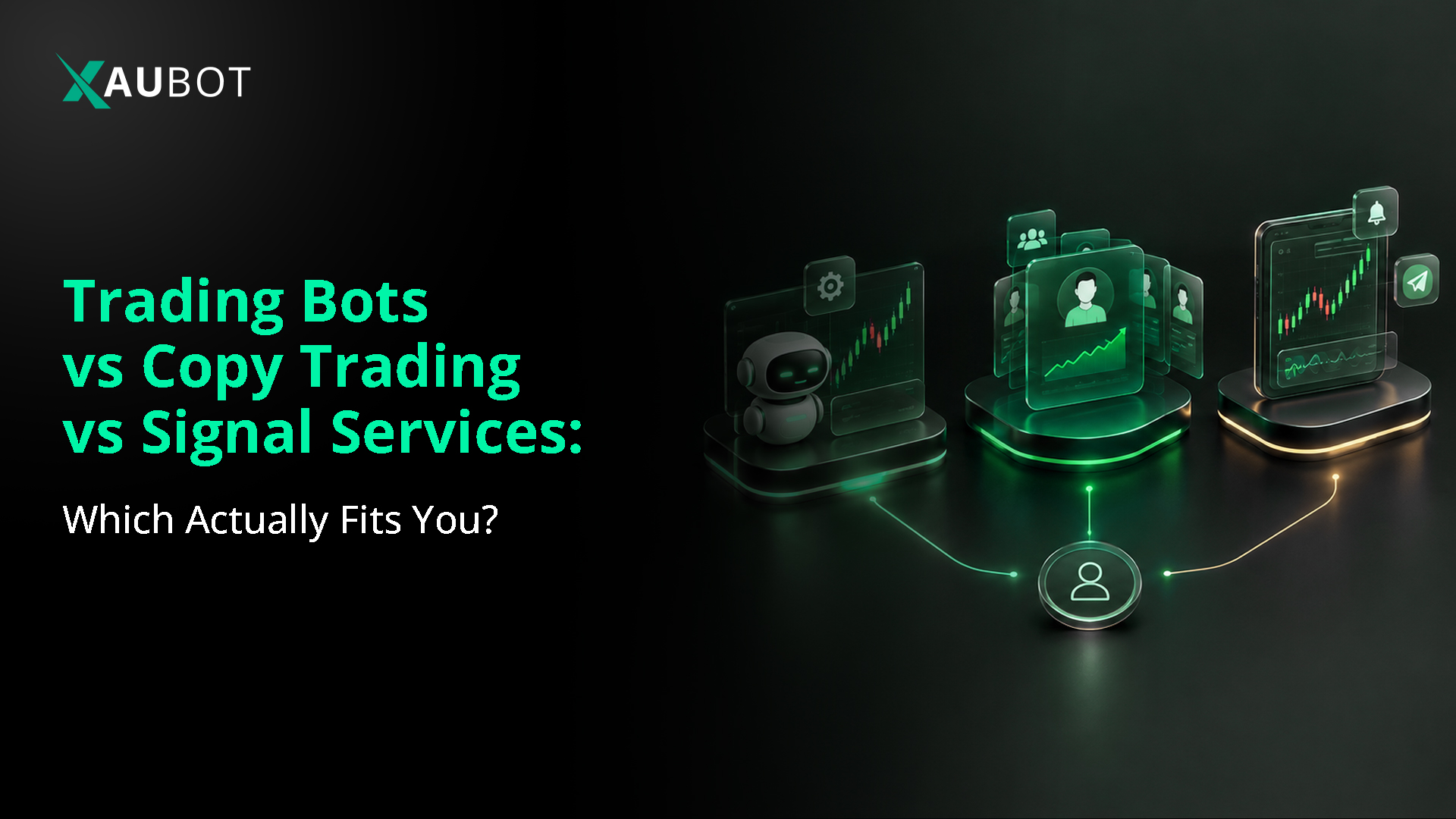 Trading bots vs copy trading vs signal services: compare costs, control, time and risk